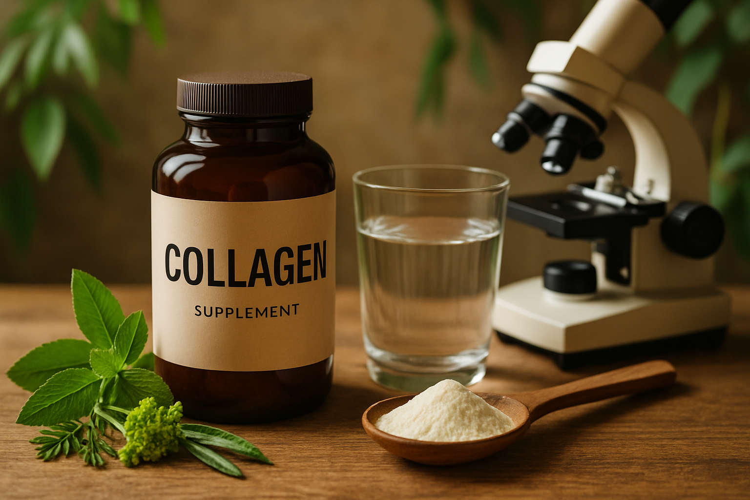 Kollagen Protein Pulver mit natürlichen Kollagenquellen und gesunden Gelenken