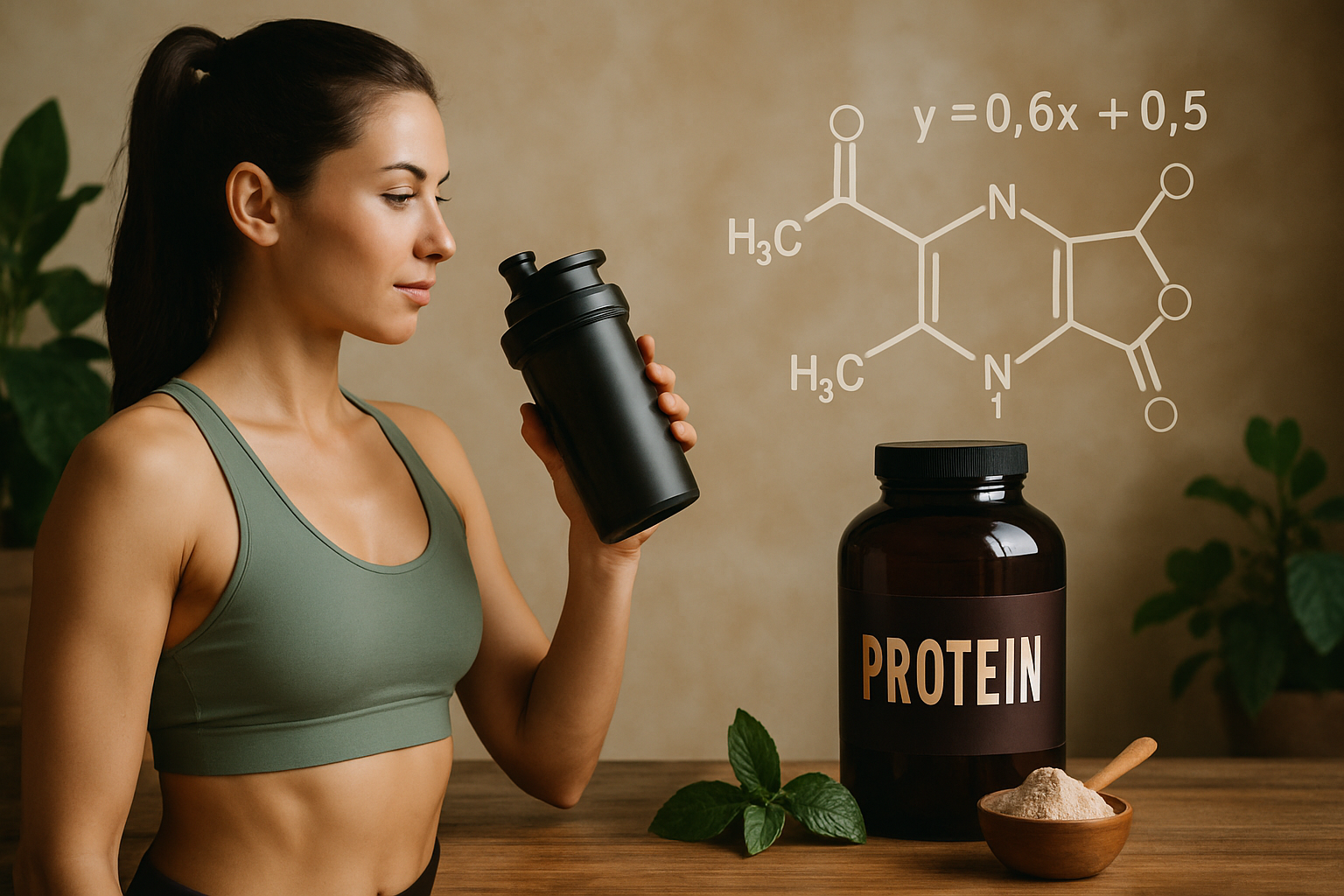 Taschenrechner und Notizbuch zur Berechnung des täglichen Proteinbedarfs